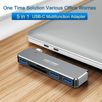 5 In 1 Adapter Universal Splitter Plug And Play Computer Home Office Mini Portable Multifunctional USB3.0 C Hub OTG For IPad Pro
5 In 1 Adapter Universal Splitter Plug And Play Computer Home Office Mini Portable Multifunctional USB3.0 C Hub OTG For IPad Pro