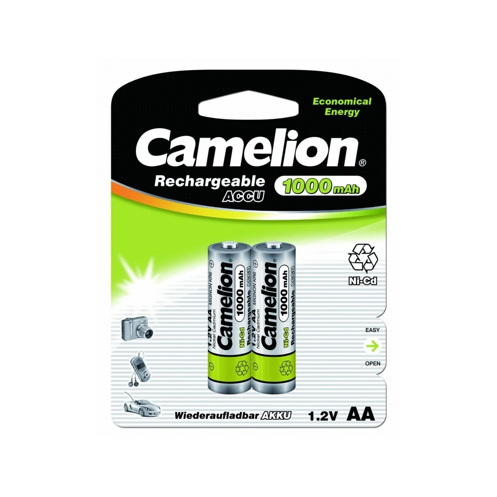 Аккумулятор Camelion Ni-Cd NC-AA1000BP2 AA-1000мАч BL-2 1.2В | Электроника