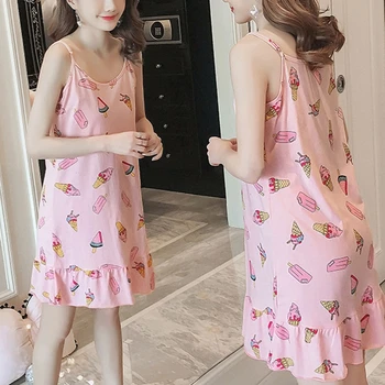 Womens Summer Cotton Sleepwear Sleeveless Slingshot Print Sleepshirt Sleep Tee
Womens Summer Cotton Sleepwear Sleeveless Slingshot Print Sleepshirt Sleep Tee