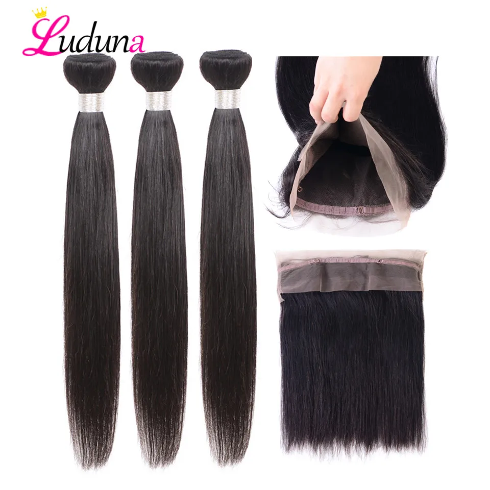 Luduna 360 Lace Frontal With Bundle Brazilian Straight Hair Weave Bundles With Frontal Closure Non Remy Human Hair Extension
Luduna 360 Lace Frontal With Bundle Brazilian Straight Hair Weave Bundles With Frontal Closure Non Remy Human Hair Extension