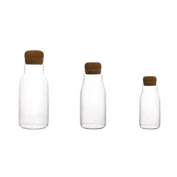 3-Piece Set of Japanese-Style Sealed Jar Clear Glass Household Cork Food Storage Jar Storage Bottle 
3-Piece Set of Japanese-Style Sealed Jar Clear Glass Household Cork Food Storage Jar Storage Bottle