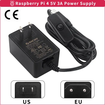 Raspberry Pi 4 Power Supply 5V 3A USB Type C Power Adapter CE Certification ON/OFF Switch Charger for Raspberry Pi 4 Model B
Raspberry Pi 4 Power Supply 5V 3A USB Type C Power Adapter CE Certification ON/OFF Switch Charger for Raspberry Pi 4 Model B