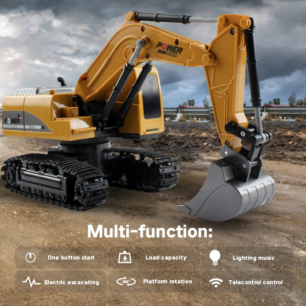 6-channel lighting and sound effects one-key demonstration simulation 1:24 alloy RC excavator children's educational toy gift
6-channel lighting and sound effects one-key demonstration simulation 1:24 alloy RC excavator children's educational toy gift