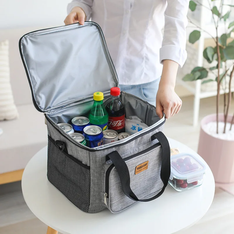

17L Portable Cooler Bag Thermal Lunch Picnic Box Meal Insulated Delivery Bag Drinks Cans Cool Ice Pack Vehicle Insulation Bag