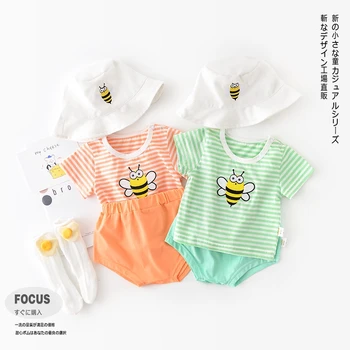 Summer New Baby Girls Bee Printed Stripe Top+Pants
Summer New Baby Girls Bee Printed Stripe Top+Pants