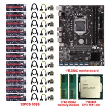 B250C BTC Mining Motherboard Set Combo For LGA1151 DDR4 4G G3900 CPU Processor 009S Adapter Kit for Bitcoin ETH Miner
B250C BTC Mining Motherboard Set Combo For LGA1151 DDR4 4G G3900 CPU Processor 009S Adapter Kit for Bitcoin ETH Miner