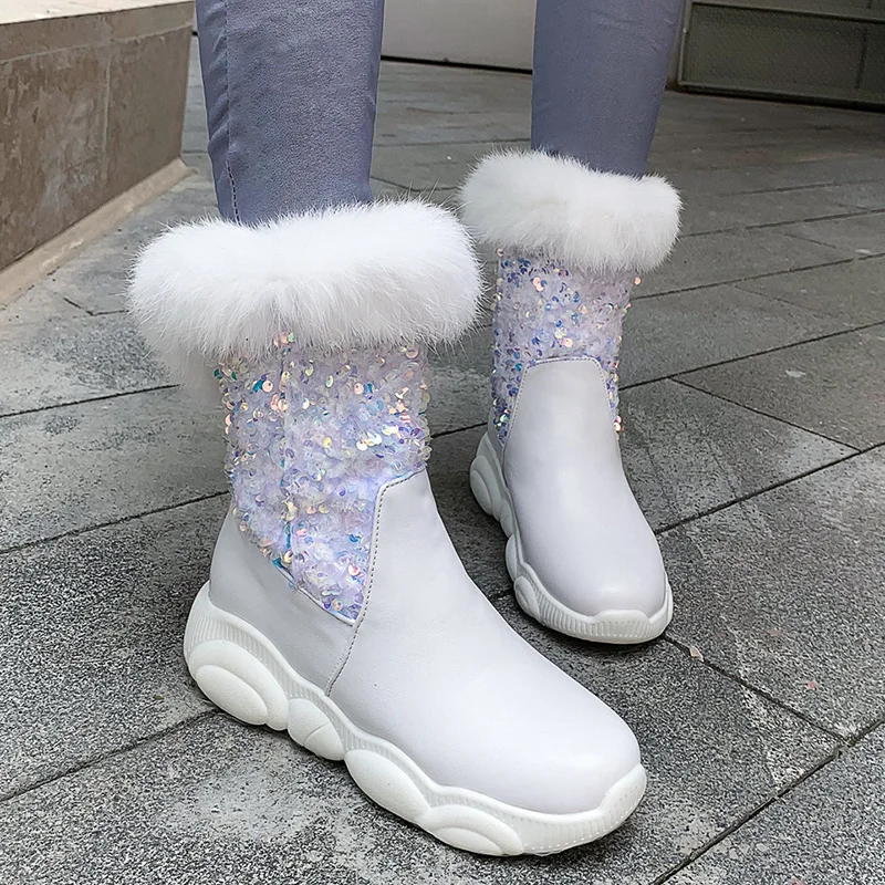 Rimocy Shining Glitter Patchwork Ankle Boots for Women Thick Bottom Warm Plush Botines Mujer 2019 Comfort Flats Fur Shoes Woman
Rimocy Shining Glitter Patchwork Ankle Boots for Women Thick Bottom Warm Plush Botines Mujer 2019 Comfort Flats Fur Shoes Woman