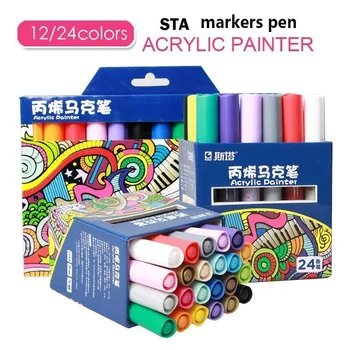 STA 1000 12/24/28Colors Acrylic Painter Water-based Dye Ink Art Marker for School Painting Supplies Art Creative DIY Graffit New
STA 1000 12/24/28Colors Acrylic Painter Water-based Dye Ink Art Marker for School Painting Supplies Art Creative DIY Graffit New
