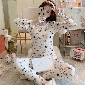 XIZOU 2pcs Women Pajamas Set Cartoon Nightwear Girl Sleepwear Pijama Long Women Pyjamas Suit Female Clothing Set 2020
XIZOU 2pcs Women Pajamas Set Cartoon Nightwear Girl Sleepwear Pijama Long Women Pyjamas Suit Female Clothing Set 2020