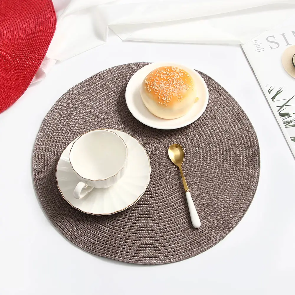 1PC Table Mats Round Weave Placemat Simple Style Dining Napkin Pads Non-Slip Heat Resistant Coaster Cushion Kitchen Decoration
1PC Table Mats Round Weave Placemat Simple Style Dining Napkin Pads Non-Slip Heat Resistant Coaster Cushion Kitchen Decoration
