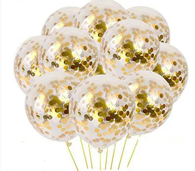 5 шт золотые серебряные конфетти воздушные шары с днем рождения Надувные