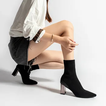 2020 spring new high-heeled boots women's fashion simple pointed toe stretch fabric surface comfortable casual high-heeled boots
2020 spring new high-heeled boots women's fashion simple pointed toe stretch fabric surface comfortable casual high-heeled boots