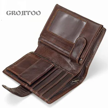 GROJITOO Men's short wallet genuine leather coin clip top layer cowhide vertical leather bag
GROJITOO Men's short wallet genuine leather coin clip top layer cowhide vertical leather bag