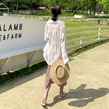 COIGARSAM Full Sleeve Womens tops New Summer Chiffon Thin Women shirts White Shirt Blue Orange Flowers 3585
COIGARSAM Full Sleeve Womens tops New Summer Chiffon Thin Women shirts White Shirt Blue Orange Flowers 3585