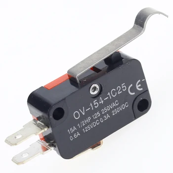 5pcs V-154-1C25 long handle roller Snap Action Push Button SPDT Momentary On-Off Micro Limit Switch 15A 250V Red/Black
5pcs V-154-1C25 long handle roller Snap Action Push Button SPDT Momentary On-Off Micro Limit Switch 15A 250V Red/Black