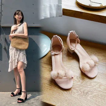 Tassel Flip Fur Female Sandal Comfort Shoes For Women Block Heels Open Toe Black Platform Sandals 2019 Women's Large Size Med 
Tassel Flip Fur Female Sandal Comfort Shoes For Women Block Heels Open Toe Black Platform Sandals 2019 Women's Large Size Med