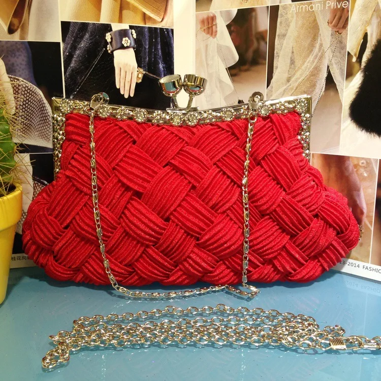 Red Bride li jin bao Handmade Evening Bag Pleated Silk Fabrics li fu bao Chain WOMEN'S Bag
Red Bride li jin bao Handmade Evening Bag Pleated Silk Fabrics li fu bao Chain WOMEN'S Bag