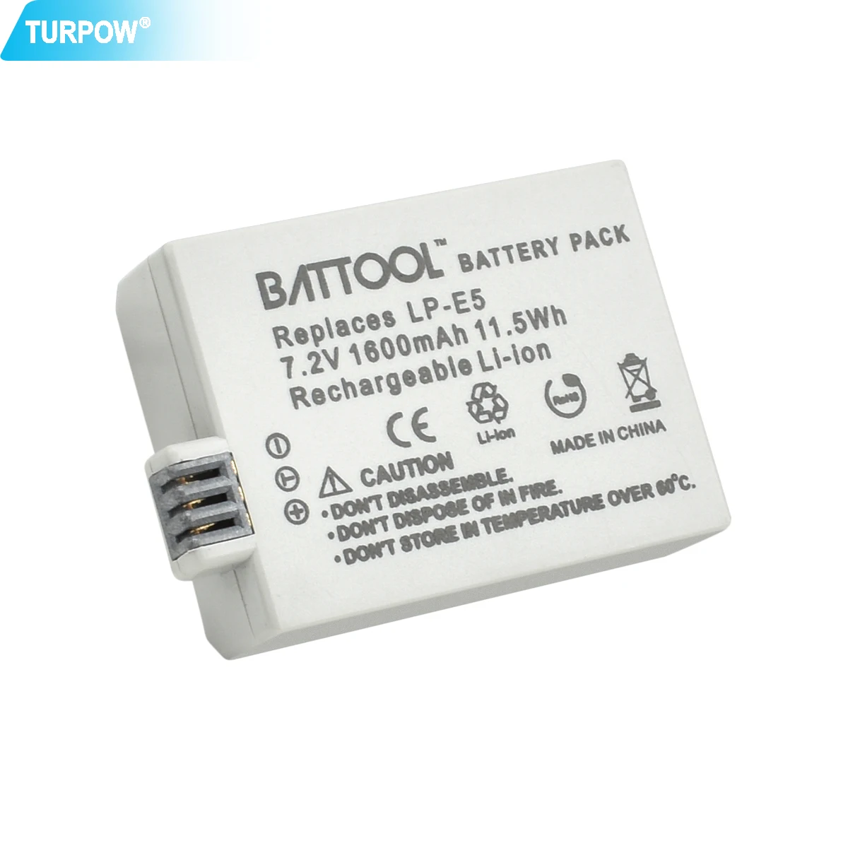 Turpow 7.2V 1600mAh LP-E5 LPE5 LP E5 Camera Battery For Canon EOS EOS Rebel XS, Rebel T1i, Rebel XSi, 1000D, 500D,450D Battery
Turpow 7.2V 1600mAh LP-E5 LPE5 LP E5 Camera Battery For Canon EOS EOS Rebel XS, Rebel T1i, Rebel XSi, 1000D, 500D,450D Battery