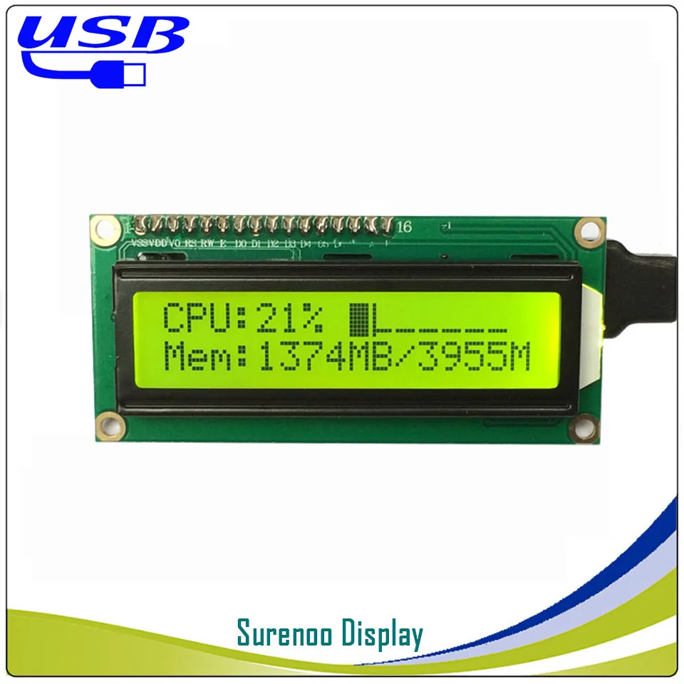 Запасные Запчасти: ЖК дисплей 2USB USB 162 16X2 1602 персональный модуль lcd Экран дисплея