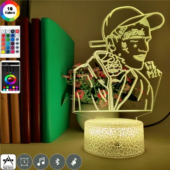 Popular Rapper Lil Peep 3d illusion Night Light Child Bedroom Decoration with Remote Led 7 Colors Clock Base Table Lamp
Popular Rapper Lil Peep 3d illusion Night Light Child Bedroom Decoration with Remote Led 7 Colors Clock Base Table Lamp