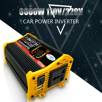 Peak 6000W Smart Display Car Power Inverter 12V 220V 110V Converter 2 USB Power Adapter Modified Sine Wave Voltage Transformer
Peak 6000W Smart Display Car Power Inverter 12V 220V 110V Converter 2 USB Power Adapter Modified Sine Wave Voltage Transformer
