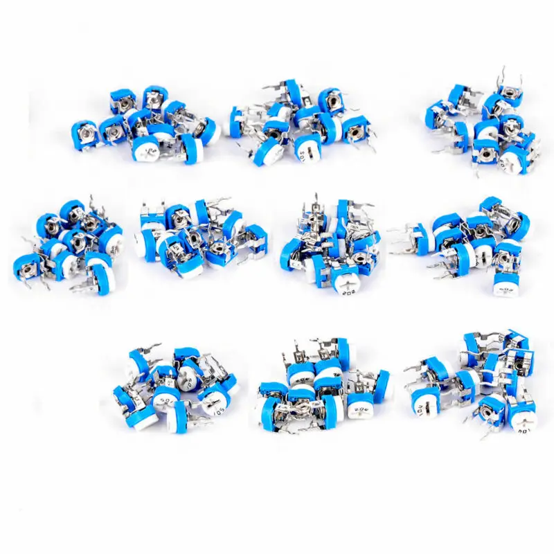 100 10 value potentiometer Trimpot variable resistance blue and white horizontal adjustable resistance potentiometer
100 10 value potentiometer Trimpot variable resistance blue and white horizontal adjustable resistance potentiometer
