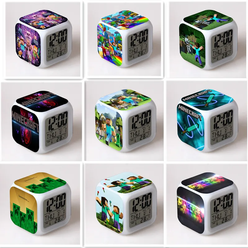 Minecrafts Colorful Color Changing Square Alarm Clock My World LED Night Light Home Electronic Clock Children's Room Gift
Minecrafts Colorful Color Changing Square Alarm Clock My World LED Night Light Home Electronic Clock Children's Room Gift