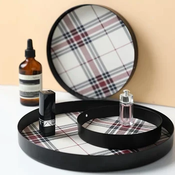 British plaid Jewelry Display Serving Tray Home Decoration Tabletop Round / Rectangular /Square Cosmetic Storage platter
British plaid Jewelry Display Serving Tray Home Decoration Tabletop Round / Rectangular /Square Cosmetic Storage platter
