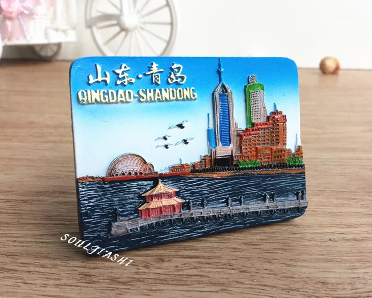 Китай путешествия сувенирные Смола Harbin Dalian Qingdao Huangshan Gulangyu Guilin Lijiang магнит на