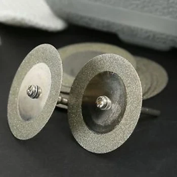 10pcs Diamond Polishing Mandrel 40mm 1.6inches Diamond Cutter Off Polisher Discs Wheel Rotary Power Tools