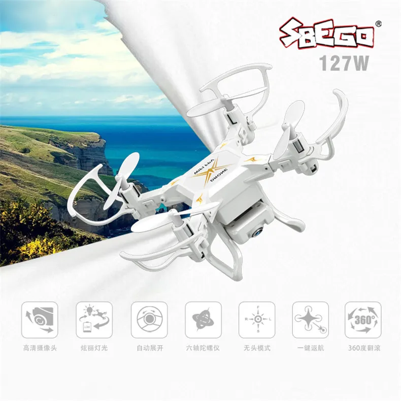 SBEGO 127W Four-axis Mini Unmanned Aerial Vehicle Folding Remote Control Aircraft WiFi Image Transmission Aircraft
SBEGO 127W Four-axis Mini Unmanned Aerial Vehicle Folding Remote Control Aircraft WiFi Image Transmission Aircraft