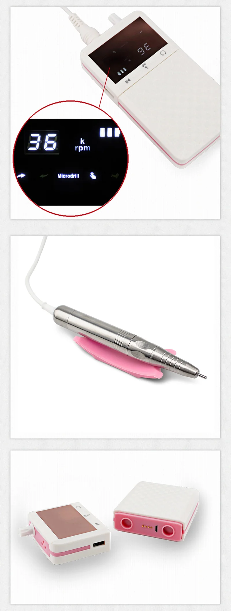 Portable Rechargeable Brushless Motor Professional Electric Nail Drill Machine 35000rpm Cordless e File Acrylic Ceramic Bits Set H60ccda6b54aa46fb8b2eab942629d9a7x - Portable Rechargeable Brushless Motor Professional Electric Nail Drill Machine 35000rpm Cordless e File Acrylic Ceramic Bits Set