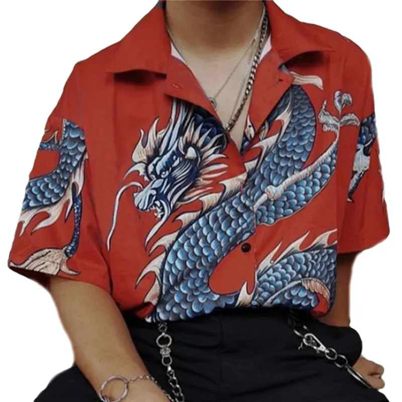 2020 Womens Dragon Print Chiffon Shirt Summer Loose Casual Blouses Ladies Clothing Tops Plus Size Tunic Chinese Style
2020 Womens Dragon Print Chiffon Shirt Summer Loose Casual Blouses Ladies Clothing Tops Plus Size Tunic Chinese Style