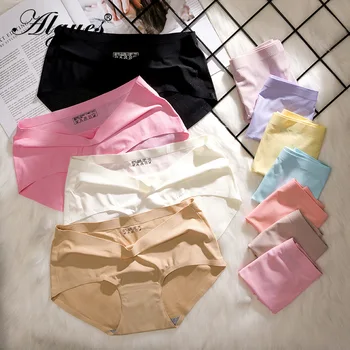 

3Pcs Comfortable Breathable Solid Color Women's Panties Briefs Summer Skin-friendly Mid-rise Plus Size Female Underwear Intimate