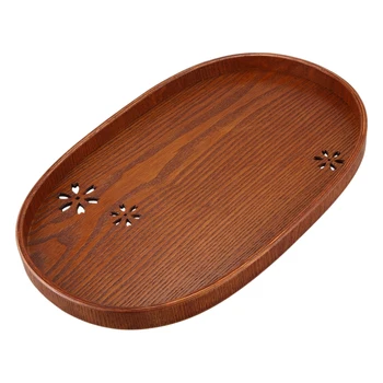 

Wood Tea Plates Oval Dinner Plate Fruit Dishes Dim Sum Food Dinner Launch Candy Coffee Tray Tea Serving Trays