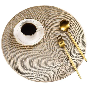 Round Table Mat Washable PVC Table Mat, Hollow Placemat for Kitchen Insulation Mat 6 Piece Set (Gold)
Round Table Mat Washable PVC Table Mat, Hollow Placemat for Kitchen Insulation Mat 6 Piece Set (Gold)