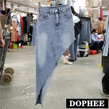 Streetwear Jeans Skirt 2020 Spring and Summer Triangle Irregular Denim Skirt Female High Waist Long Skirts 
Streetwear Jeans Skirt 2020 Spring and Summer Triangle Irregular Denim Skirt Female High Waist Long Skirts