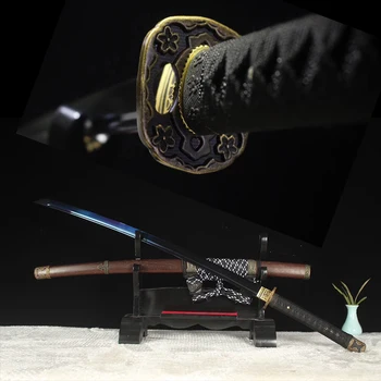 Ninjato japanese katana real metal sword 1060 high carbon steel blue color blade sharpness rosewood sheath decorative swords
Ninjato japanese katana real metal sword 1060 high carbon steel blue color blade sharpness rosewood sheath decorative swords