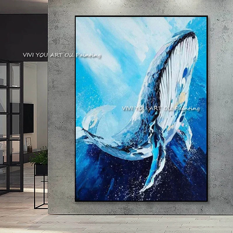 The Animal Whale Sea Abstract 100% Handmade Blue Mural Oil Painting On Canvas Decoration Wall Art Picture Home Watercolor Decor
The Animal Whale Sea Abstract 100% Handmade Blue Mural Oil Painting On Canvas Decoration Wall Art Picture Home Watercolor Decor