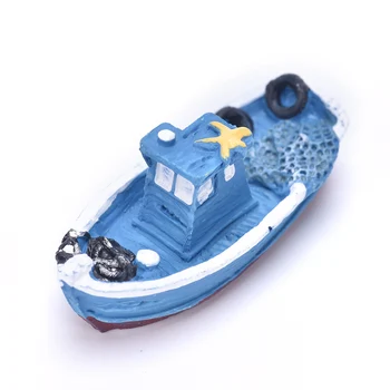 

New DIY Yacht Ship Fishing Boat Miniature Micro Landscaping Decoratioin Fairy Garden Home Mini Craft Accessories