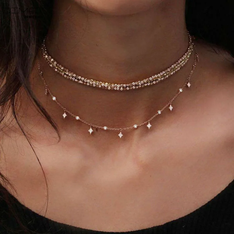 Фото Ожерелье женское многослойное из цинкового сплава с подвеской God star винтажное