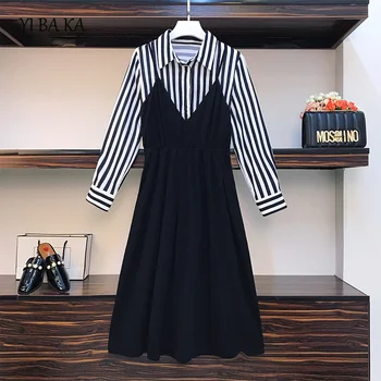 Fashion Striped Shirt Dress Women's Autumn Sundress 2020 Casual Long Sleeve Maxi Vestidos Female Lapel Robe Plus Size 5XL
Fashion Striped Shirt Dress Women's Autumn Sundress 2020 Casual Long Sleeve Maxi Vestidos Female Lapel Robe Plus Size 5XL
