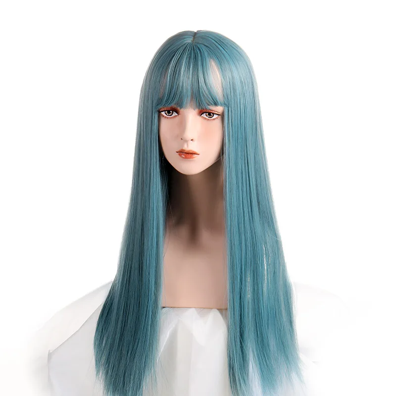 VICWIG Long Cosplay Wig With Bangs Light Blue Synthetic Straight Hair Heat-resistant Rose Net Wigs For Women
VICWIG Long Cosplay Wig With Bangs Light Blue Synthetic Straight Hair Heat-resistant Rose Net Wigs For Women