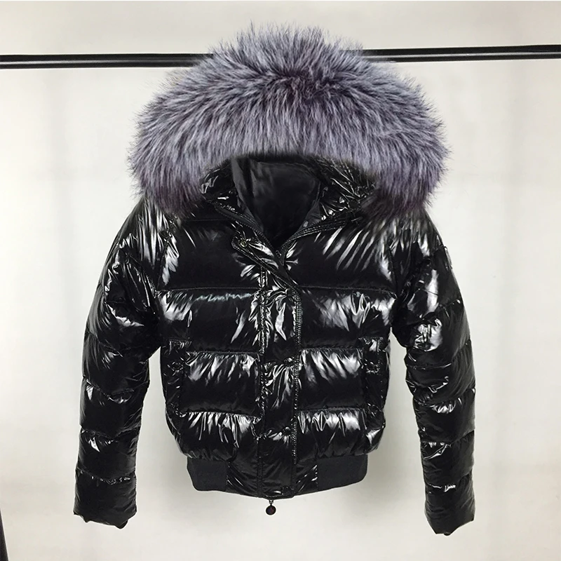 Фото Женская зимняя куртка с воротником из искусственного лисьего меха 2020 пальто