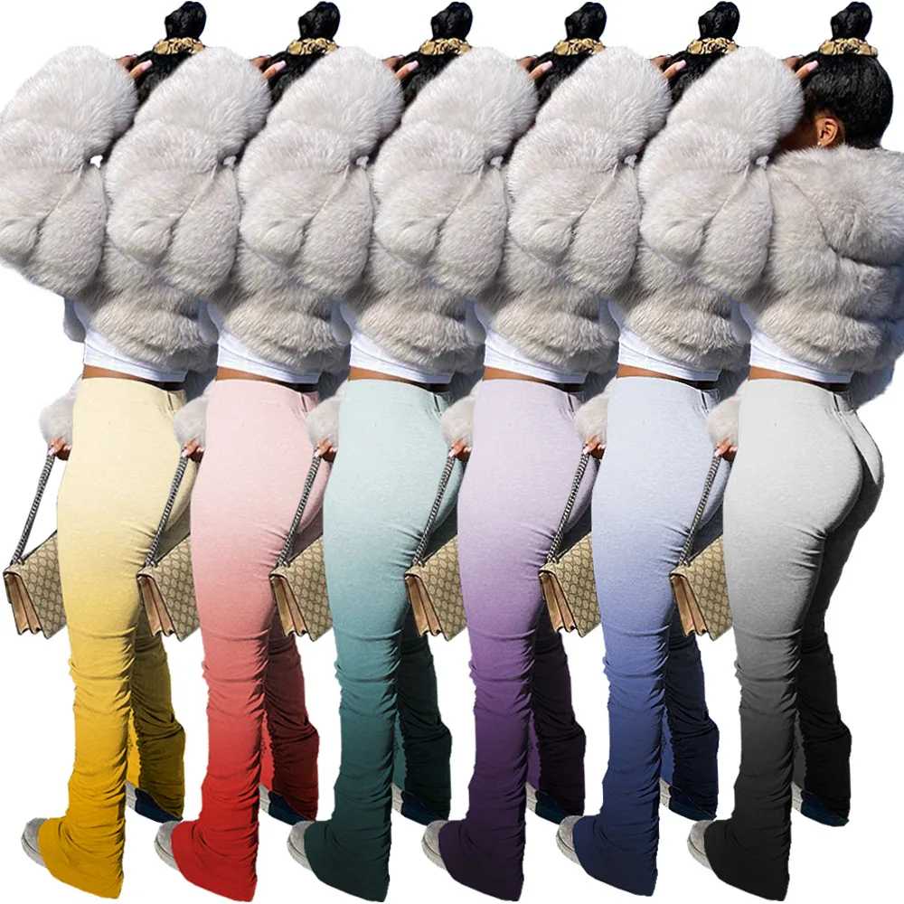 Sexy Gradient Stacked tye dye Sweatpants Women Stacked Leggings Joggers Ladies Elastic Bell Bottom Trouser Flare Ruched Pant
Sexy Gradient Stacked tye dye Sweatpants Women Stacked Leggings Joggers Ladies Elastic Bell Bottom Trouser Flare Ruched Pant
