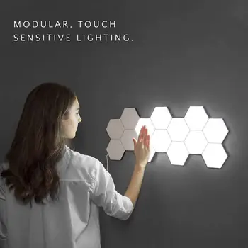 DIY splicing touch light sensor consisting of the hexagonal cell honeycomb quantum light LED lamps Wall lamp
DIY splicing touch light sensor consisting of the hexagonal cell honeycomb quantum light LED lamps Wall lamp