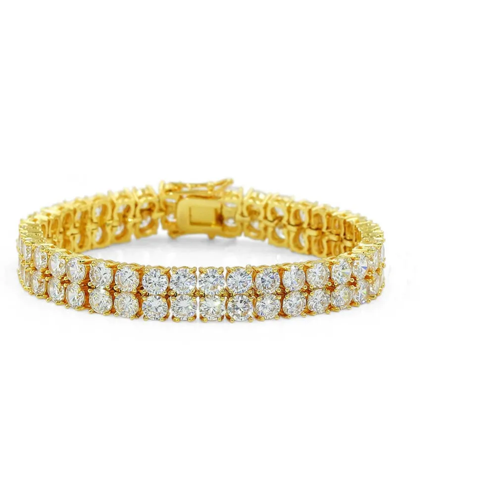 Hip Hop Jewelry Bracelet Copper Gold Silver Color Plated Iced Out Cubic Zircon 2 Rows Tennis Chain Bracelet Men Jewelry Gifts
Hip Hop Jewelry Bracelet Copper Gold Silver Color Plated Iced Out Cubic Zircon 2 Rows Tennis Chain Bracelet Men Jewelry Gifts
