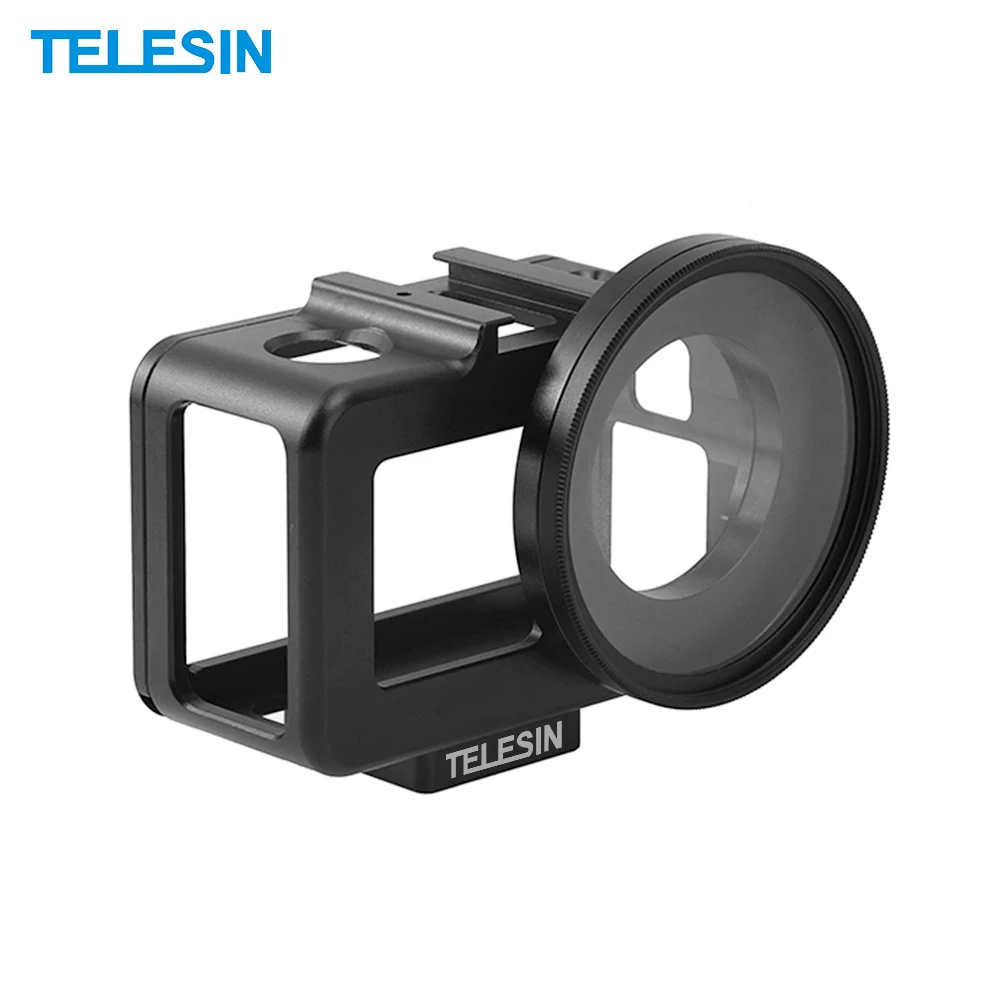 Aluminum Alloy TELESIN Protective Housing Frame Case Shell Cage with Hot Shoe 52mm UV Filter Lens Cap for DJI OSMO Action Camera
Aluminum Alloy TELESIN Protective Housing Frame Case Shell Cage with Hot Shoe 52mm UV Filter Lens Cap for DJI OSMO Action Camera