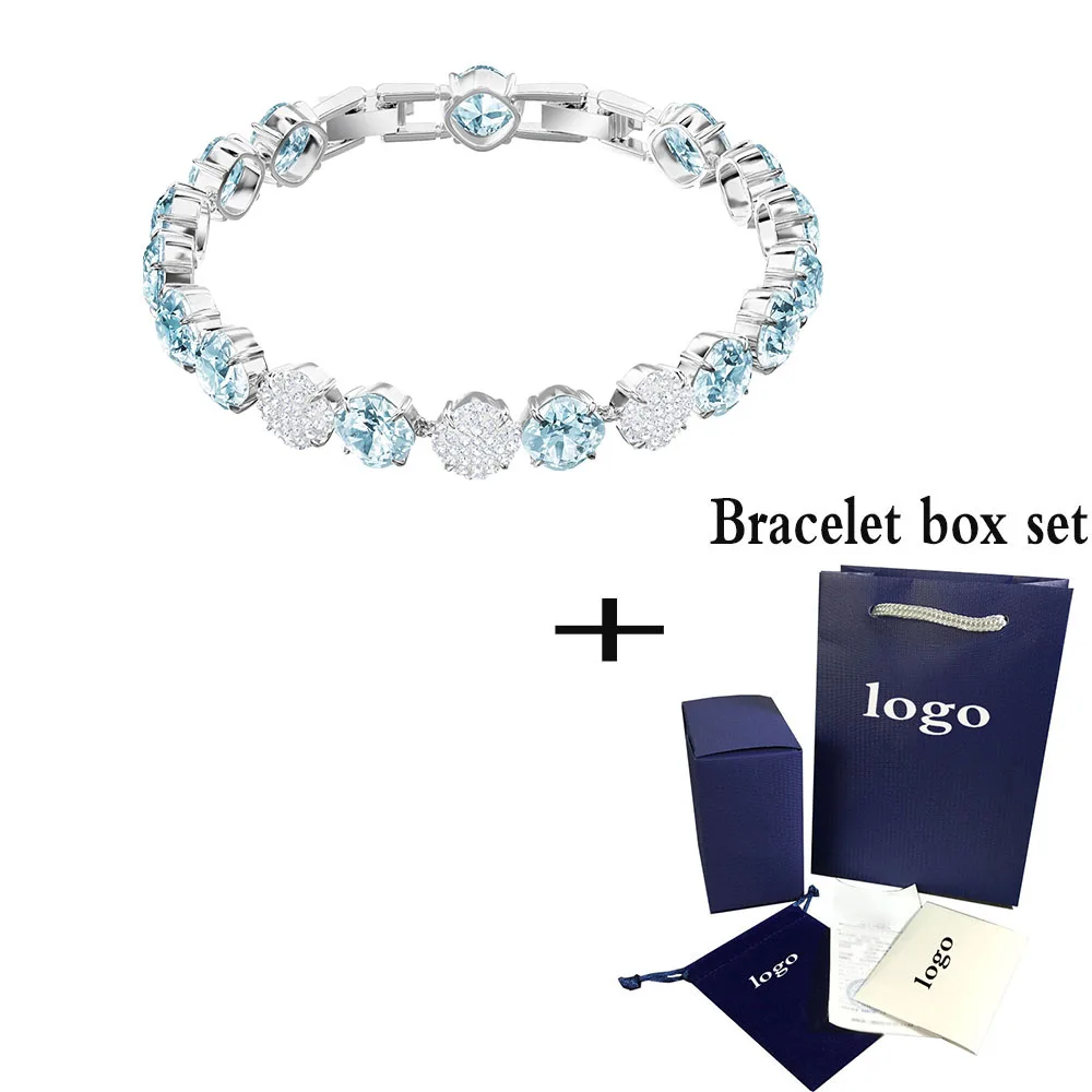 

SWA RO 2019 New Lucky MIX BRACELET Vintage Charm Light Blue Crystal European Fashion Women's Bracelet Gives Lovers the Best Gift