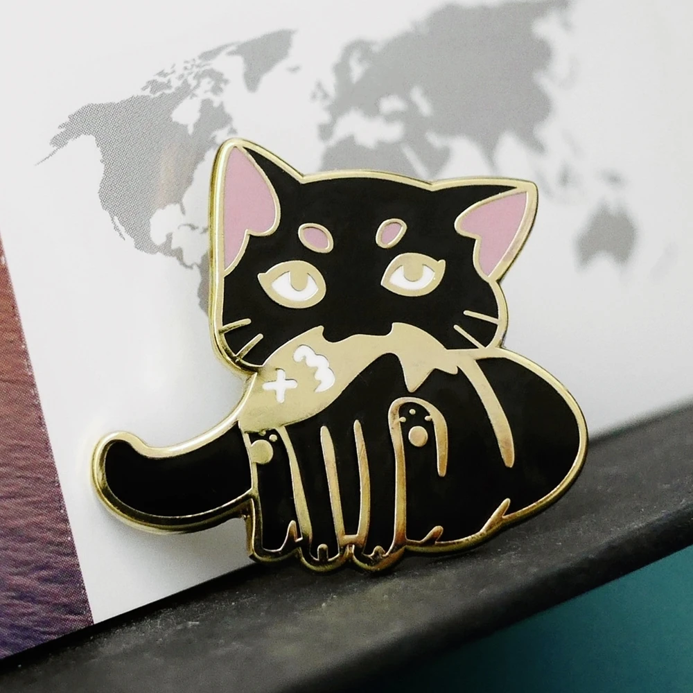 Cute Hungry Eat Fish Black Cat Hard Enamel Pin Cartoon Lapel Badge Brooch Fashion Backpack Accessories Unique Jewelry Gift
Cute Hungry Eat Fish Black Cat Hard Enamel Pin Cartoon Lapel Badge Brooch Fashion Backpack Accessories Unique Jewelry Gift